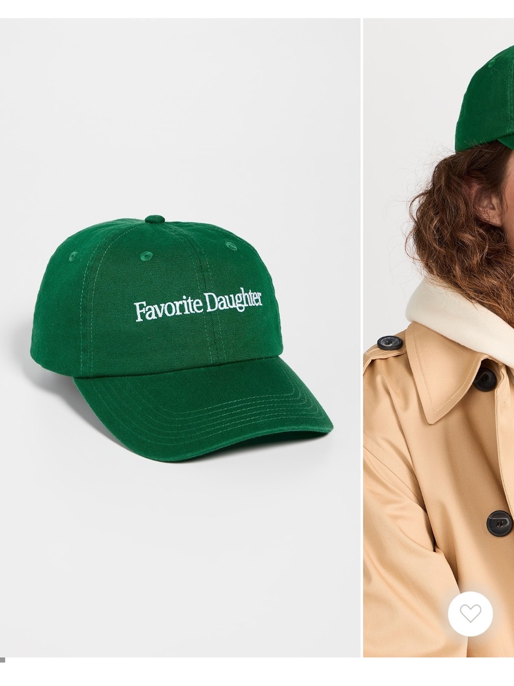 Favorite Daughter Emerald Green Cap with White Logo